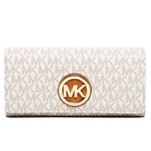NWT MICHAEL KORS Fulton Vanilla Carryall Wallet